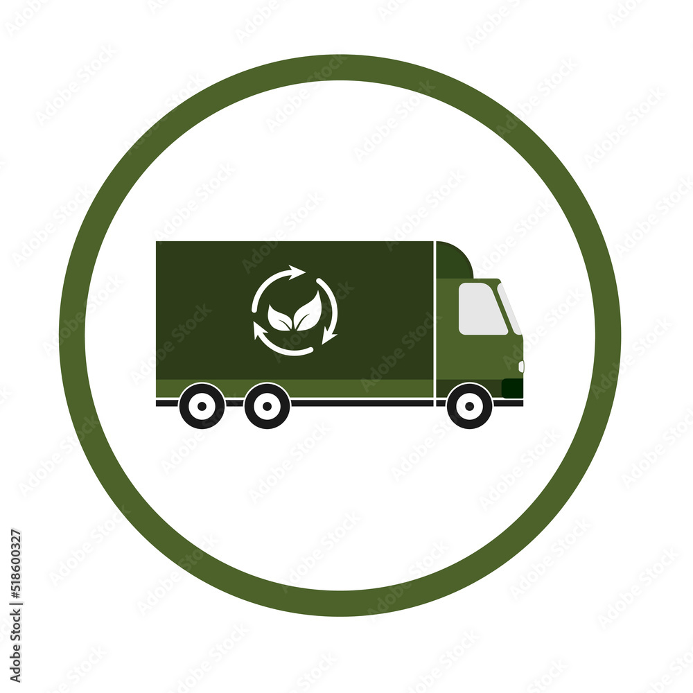 Garbage truck and trash can. Vector. Garbage truck and trash can. Vector.