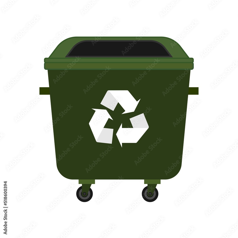 Garbage bin on a white background. Vector. Garbage bin on a white background. Vector.