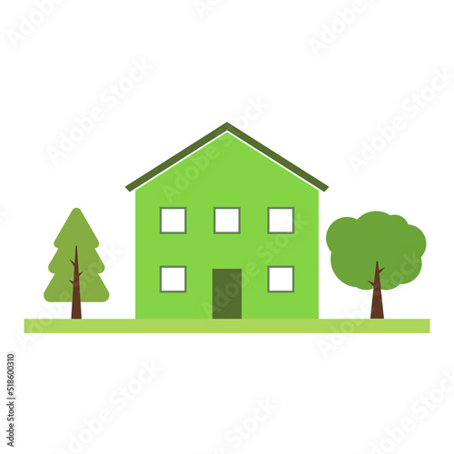 Eco life. House on a white background. Vector