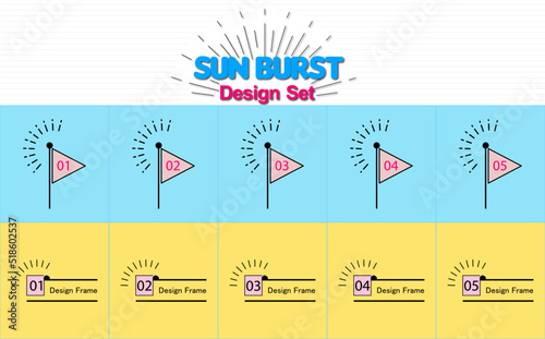 Sunburst Design Set Simple Heading Frame Set