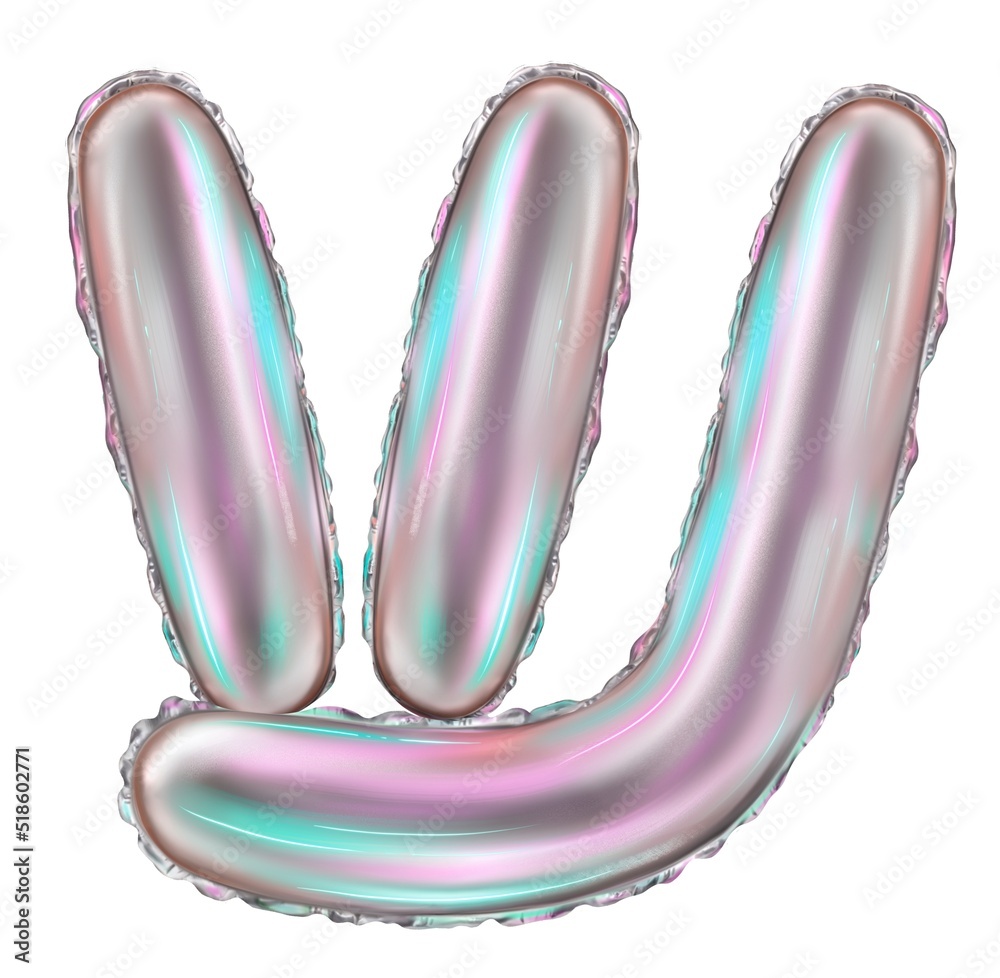 Silver foil inflatable toys font Hebrew letters balloons. 3d illustration of a realistic letter Shin isolated on white. Hebrew alphabet.Type for Jewish holidays Silver foil inflatable toys font Hebrew letters balloons. 3d illustration of a realistic letter Shin isolated on white. Hebrew alphabet.Type for Jewish holidays