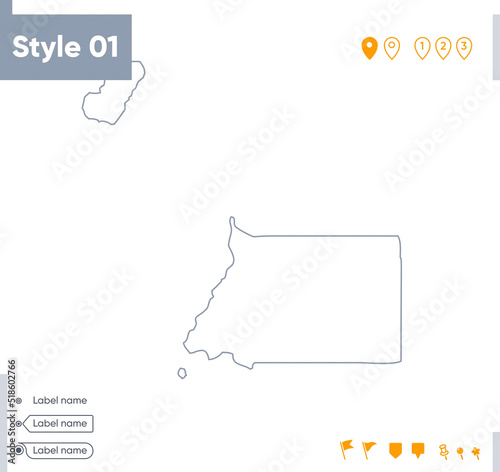 Equatorial Guinea - stroke map isolated on white background. Outline map. Vector map