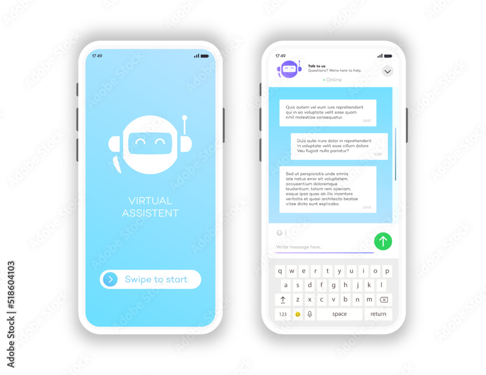Online chat windows mobile app set isolated on white background. Social communication chatting. Group text messaging app. Vector 10 eps Online chat windows mobile app set isolated on white background. Social communication chatting. Group text messaging app. Vector 10 eps