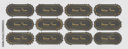 Decorative label frames. Vintage ornate labels sale stickers Vector symbol set