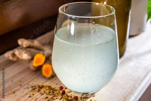 glass of kombucha water kefir