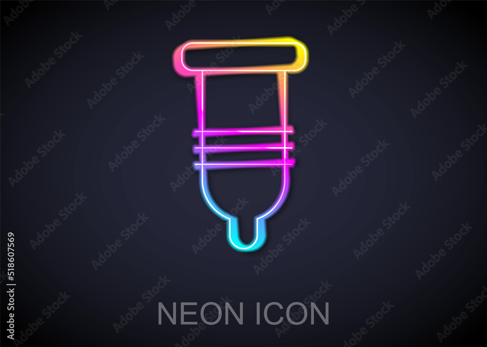 Glowing neon line Condom safe sex icon isolated on black background. Safe love symbol. Contraceptive method for male. Vector Glowing neon line Condom safe sex icon isolated on black background. Safe love symbol. Contraceptive method for male. Vector
