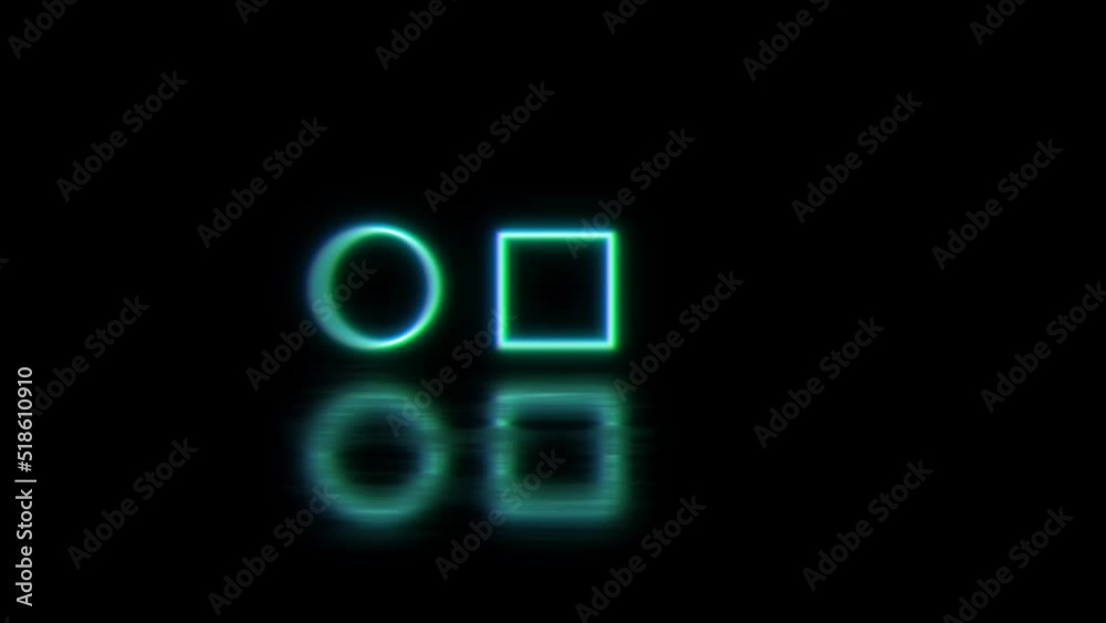 Glowing neon shapes on dark background Glowing neon shapes on dark background