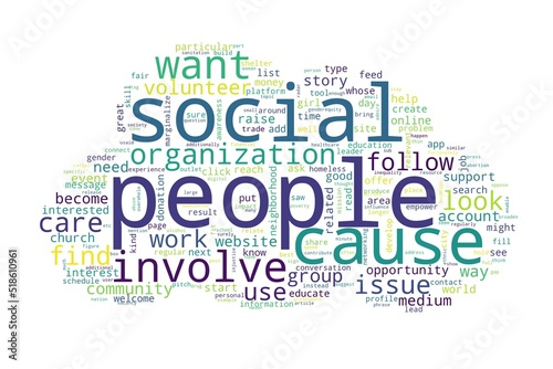 Bilde på lerret Word tag cloud on white background. Concept of people