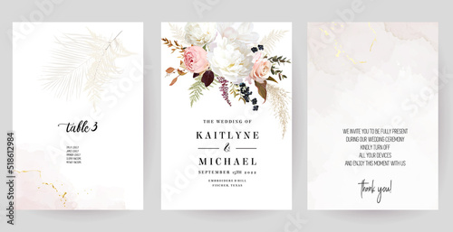 Modern beige and blush trendy vector design square frames