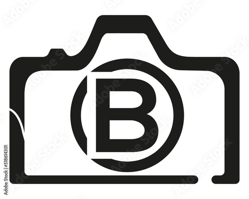 B camera logo design logo icon vector template. photo