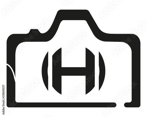 H camera logo design logo icon vector template.