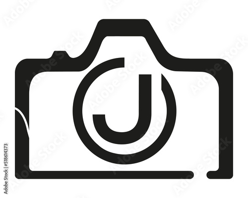 J camera logo design logo icon vector template.