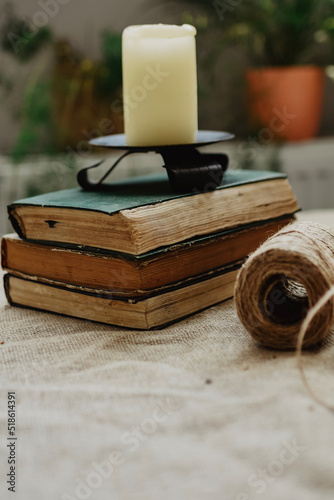 old book and candle