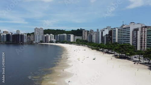 Aerial view of the Museum of contemporary art on the beach in Niteroi, Rio de Janeiro, Brazil
