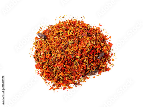 Fotografie, Obraz A bunch of various dry spices isolated on a white background