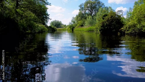 Scenic view of the river water surface in Norfolk Broads, UK photo