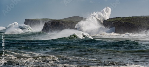 Cue, Llanes, Galerna en el Cantábrico