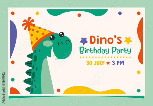 Birthday Card With Dinosaur Character
