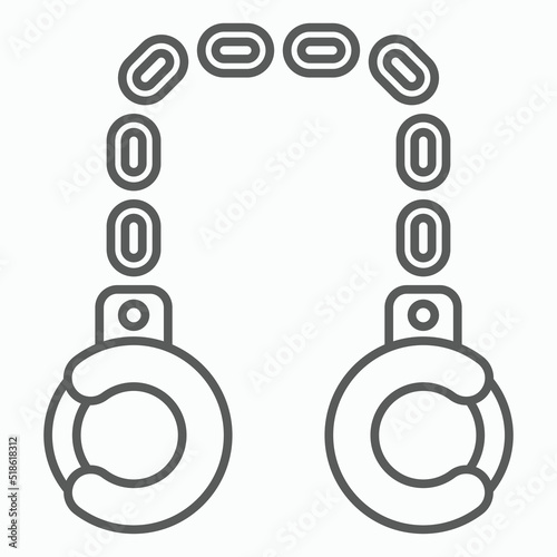 Handcuffs icon, manacles vector, shackles illustration