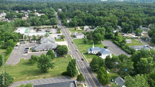 Suburban Road, Church, and Fire Station