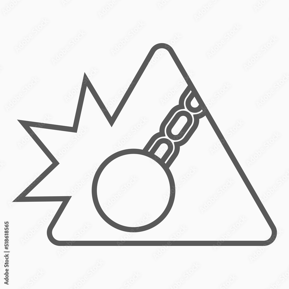 wrecking ball icon, chain ball vector wrecking ball icon, chain ball vector