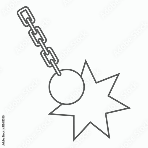 wrecking ball icon, chain ball vector