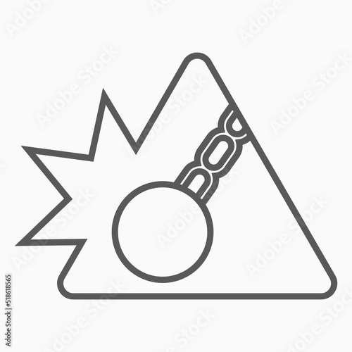 wrecking ball icon, chain ball vector