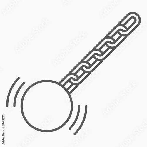 wrecking ball icon, chain ball vector