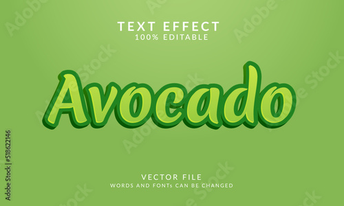 Avocado 3D Vector Text Effect Fully Editable High Quality 