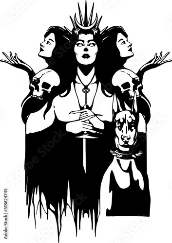 Hecate, Triple Moon Goddess PNG photo
