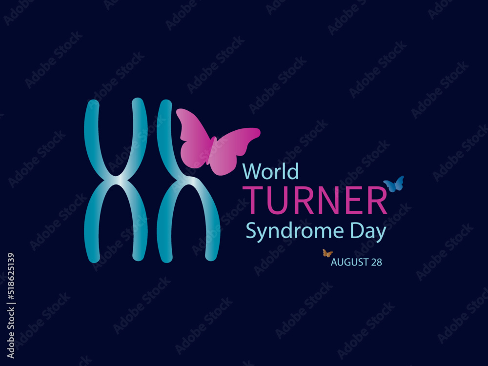 World day of Turner syndrome.partial X chromosome on blue background