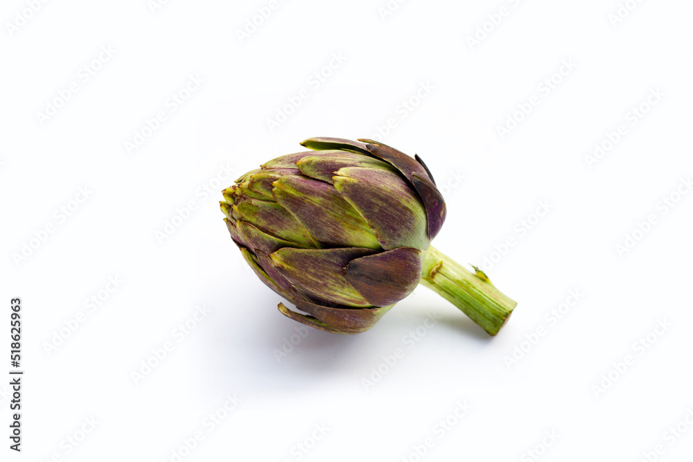 Obraz premium Fresh artichoke on white background.