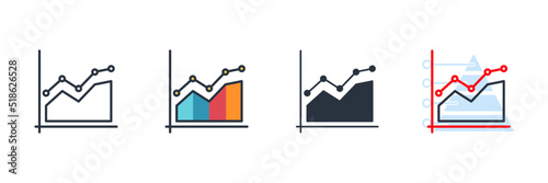 graph icon logo vector illustration. diagram symbol template for graphic and web design collection