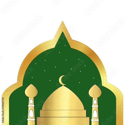 illustration background islamic, gradient wallpaper shape mosque