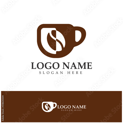 Coffee cup Logo Template vector icon illustration design