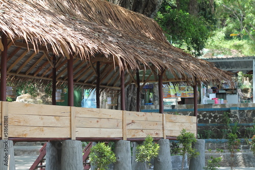 a stilt house for shelter, a traditional Sundanese traditional house on the island of Java, Indonesia