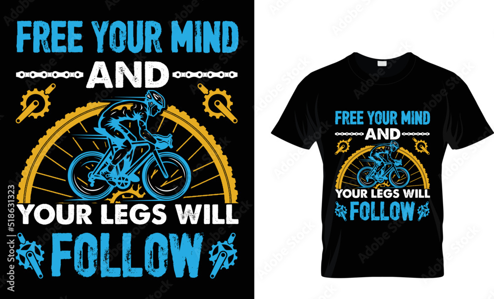 Cycling T-shirt Design template