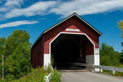 Carton Covered Bridge in Rural New Hampshire in Summer