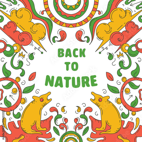 hand drawn poster design back to nature