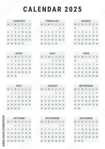 2025 Calendar