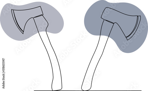 axes drawing by one continuous line vector