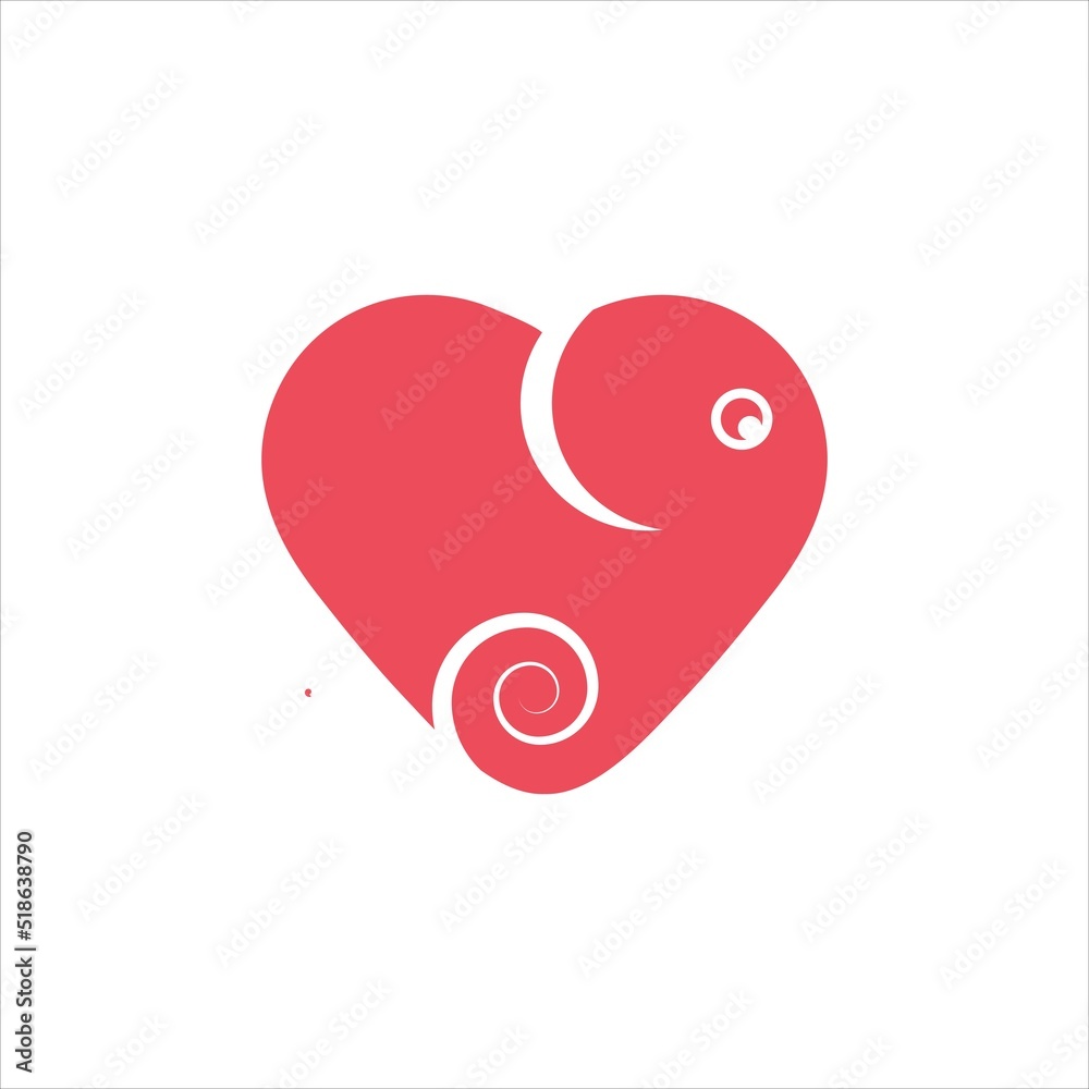 Fototapeta premium Elephant and love logo icon design
