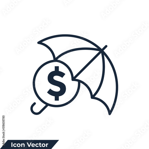insurance icon logo vector illustration. Umbrella symbol template for graphic and web design collection