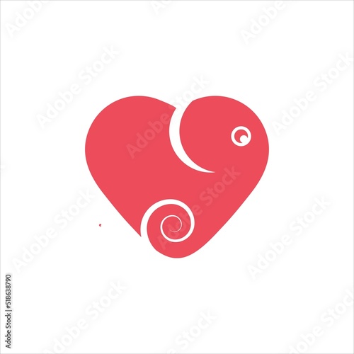 Elephant and love logo icon design