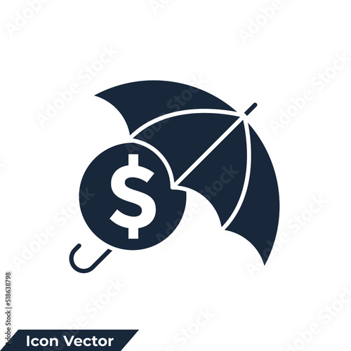 insurance icon logo vector illustration. Umbrella symbol template for graphic and web design collection