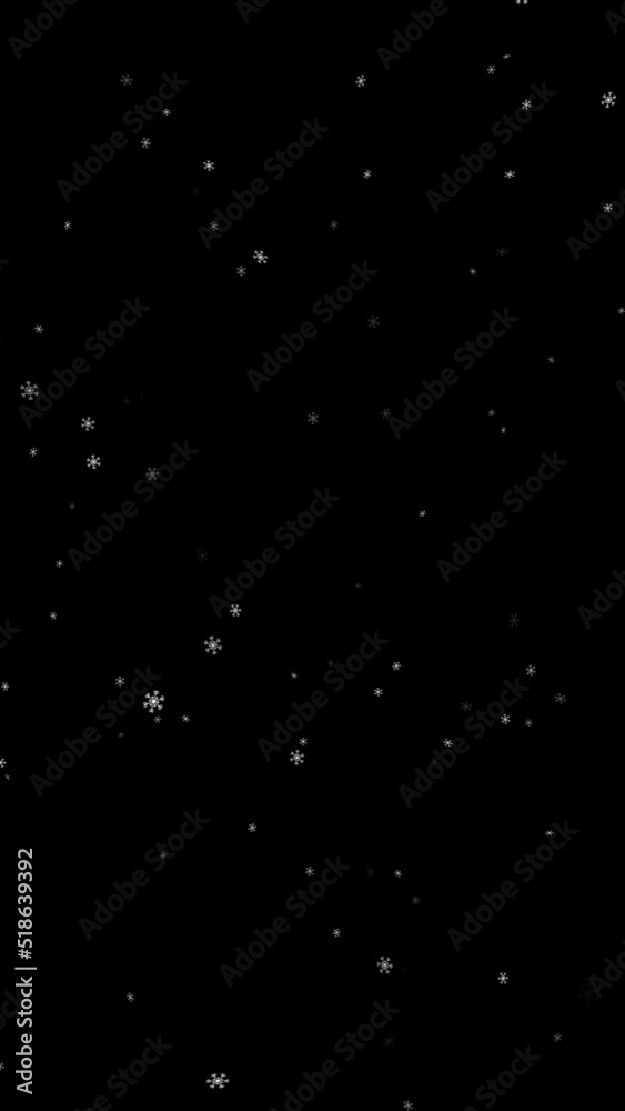 Seamless loop falling snowflakes vertical video animation. Seamless loop falling snowflakes vertical video animation.