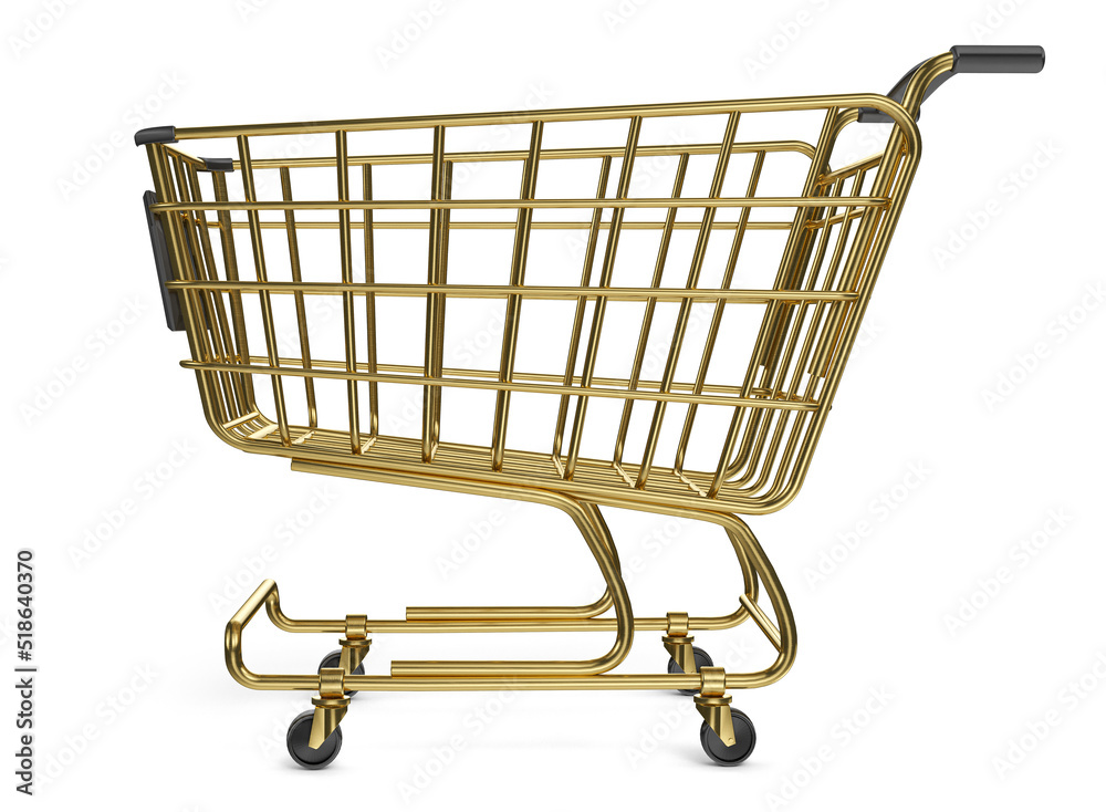 shopping cart in 3d render shopping cart in 3d render