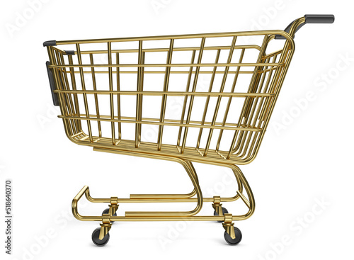 shopping cart in 3d render