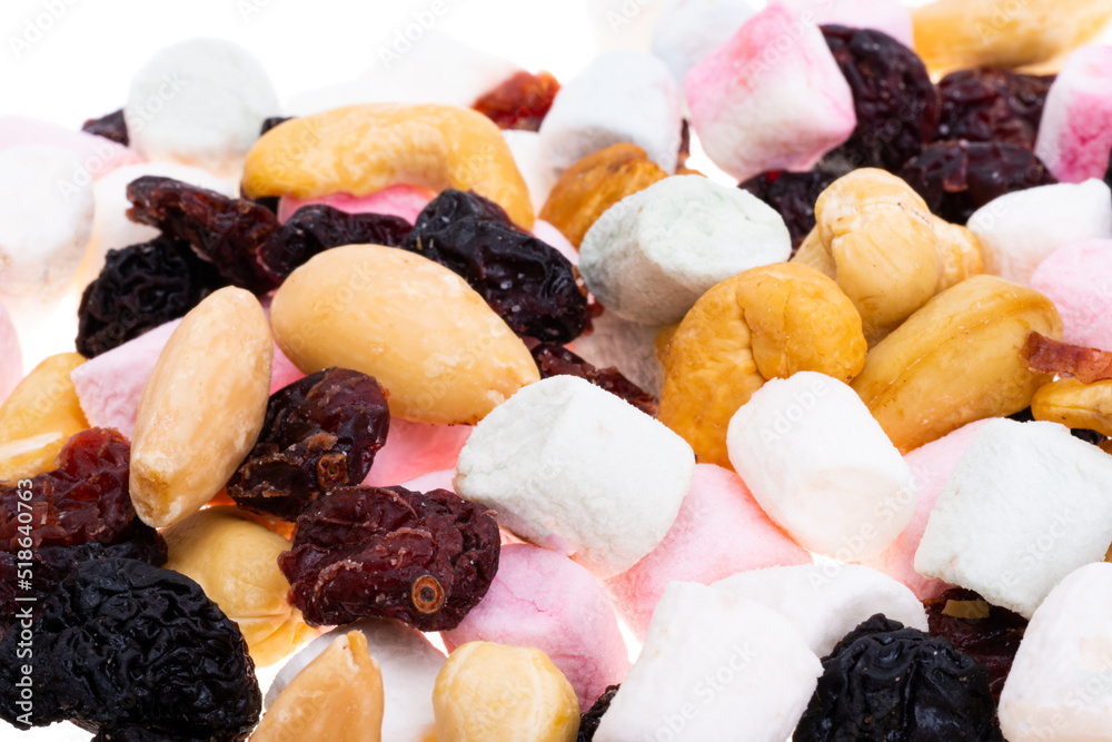 marshmallows with nuts isolated marshmallows with nuts isolated