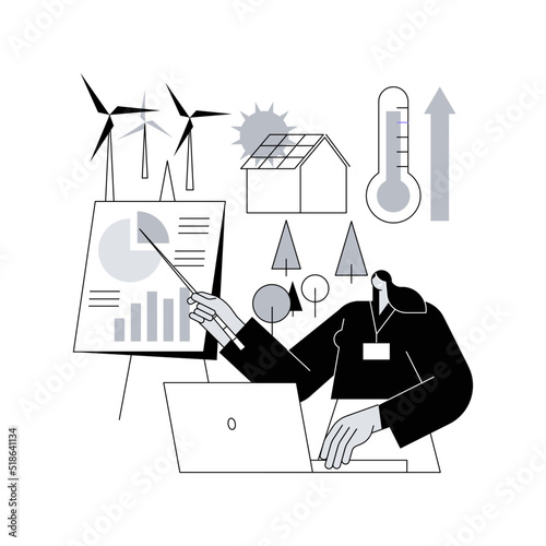 Management of resources abstract concept vector illustration. Economics of natural resources, sustainable management, NRM, renewable energy, fossils use, water consumption abstract metaphor.